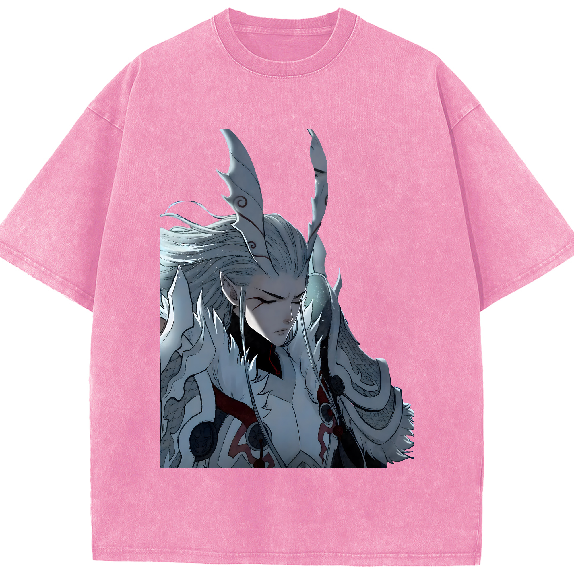 （画像用） Ne Zha 2 ナタ 魔童の大暴れ 綿100% ヴィンテージ風 半袖Tシャツ（フロントプリント）